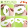 Tecmisse 100 Pack White Paper Eye Masks, Plain Masquerade Mask Blank Masks Decorate for Cos-Play, Halloween Party view 3