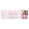 Let's Make Memories Personalized Baptism Photo Banner - Christening - Religious Celebration - Party Decoration - Indoor/Outdoor Vinyl - Pink - 8ft (32"Hx96"L) view 1