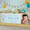 Let's Make Memories Personalized Baptism Photo Banner - Christening - Religious Celebration - Party Decoration - Indoor/Outdoor Vinyl - Pink - 8ft (32"Hx96"L) view 2