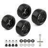 Rchobbytop 4 Pack RC Buggy Tires 12mm Hex Wheels and Tires 1/10 Off Road RC Buggy Wheels and Tires Tyres Set w/Lock Nuts and Wrench for Bandit VXL Tornado HSP Tamiya Kyosho Arrma etc view 1