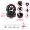 Rchobbytop 4 Pack RC Buggy Tires 12mm Hex Wheels and Tires 1/10 Off Road RC Buggy Wheels and Tires Tyres Set w/Lock Nuts and Wrench for Bandit VXL Tornado HSP Tamiya Kyosho Arrma etc view 2