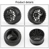 Rchobbytop 4 Pack RC Buggy Tires 12mm Hex Wheels and Tires 1/10 Off Road RC Buggy Wheels and Tires Tyres Set w/Lock Nuts and Wrench for Bandit VXL Tornado HSP Tamiya Kyosho Arrma etc view 3