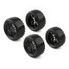 Rchobbytop 4 Pack RC Buggy Tires 12mm Hex Wheels and Tires 1/10 Off Road RC Buggy Wheels and Tires Tyres Set w/Lock Nuts and Wrench for Bandit VXL Tornado HSP Tamiya Kyosho Arrma etc view 4