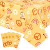 4 Pcs Stay Groovy Tablecloth Retro Hippie Boho Party Table Covers Daisy Flower Bohemian Rainbow Tablecloths Disposable Waterproof Table Cover 60s Theme Birthday Party Decor Supplies (42.5 x 70.8 Inch) view 1