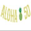 Aloha 50 Banner, Hawaiian Aloha Party Decorations, Luau Party Supplies, Tropical Theme Summer Beach Pool Party Decorations, Luau 50th Birthday Party Supply Gold Glitter view 1