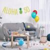 Aloha 50 Banner, Hawaiian Aloha Party Decorations, Luau Party Supplies, Tropical Theme Summer Beach Pool Party Decorations, Luau 50th Birthday Party Supply Gold Glitter view 4