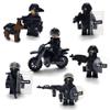 Toysvill SWAT Military Police Building Block Kit | Motorcycle & Soldiers Minifigures (Classic Set of 6 PCS) with Dog, Modern Weapons and Accessories Gift view 2