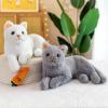 12 Inches Simulation Pure White Cat Plush Toy - Real Life White Cat Simulation Plush Toys, Lifelike Cats Doll Kitten Farm Animals Stuffed Toys Black Eyes Birthday Gifts for Kids view 4