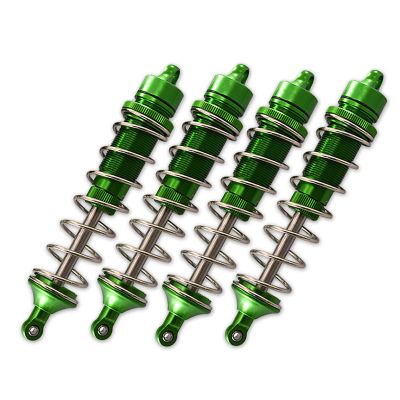 XHSESA Aluminum Alloy Shock Absorber Assembled Full Metal Big Bore Shocks Front & Rear for TEAM CORALLY 1/10 SKETER XL4S BRUSHLESS MOSTER TRUCK C-00191 Upgrade (4-Pack) (Green)