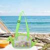 AUONY Beach Toy Mesh Beach Bag Kids Shell Bag Dinosaur Beach Sand Toy Totes for Holding Shells Beach Toys Sand Toys Swimming Accessories for Boys Girls Picking Up Shells (Green) view 3
