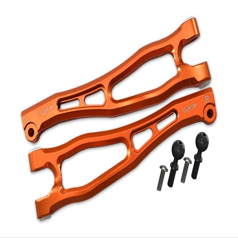 GPM For Arrma 1/7 FIRETEAM Tactical Unit 6S BLX ARA7618 Upgrade Parts Aluminum Front Upper Arms - 6Pc Set Orange