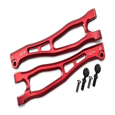 GPM For Arrma 1/7 FIRETEAM Tactical Unit 6S BLX ARA7618 Upgrade Parts Aluminum Front Upper Arms - 6Pc Set Red