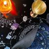 Hengshitong Altar Tarot Tablecloth, Moon Phase Alphanumeric Divination Card Tablecloth Tapestry, Diameter 22cm Unknown Pendulum Ceremony Rubber Mat, Round Starry Sky Tarot Card Cloth view 2