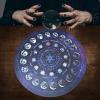Hengshitong Altar Tarot Tablecloth, Moon Phase Alphanumeric Divination Card Tablecloth Tapestry, Diameter 22cm Unknown Pendulum Ceremony Rubber Mat, Round Starry Sky Tarot Card Cloth view 3