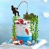 14 Pieces Fisherman Themed Decoration Gone Fishing Cake Topper for Retirement Party Supplies view 4