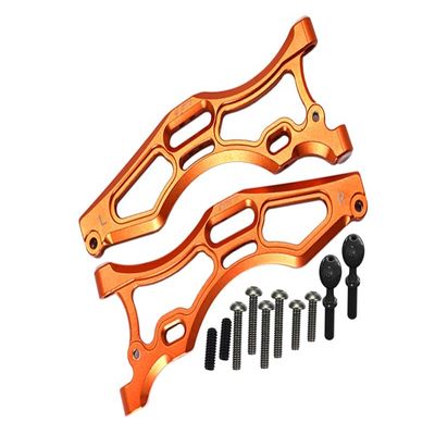 GPM For Arrma 1/7 FIRETEAM Tactical Unit 6S BLX ARA7618 Upgrade Parts Aluminum Front Lower Arms - 12Pc Set Orange