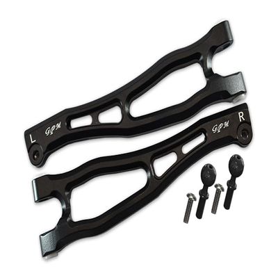 GPM For Arrma 1/7 FIRETEAM Tactical Unit 6S BLX ARA7618 Upgrade Parts Aluminum Front Upper Arms - 6Pc Set Black