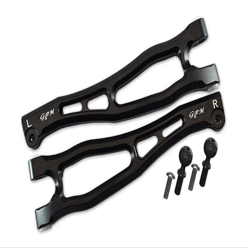 GPM For Arrma 1/7 FIRETEAM Tactical Unit 6S BLX ARA7618 Upgrade Parts Aluminum Front Upper Arms - 6Pc Set Black