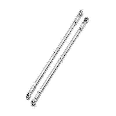 1/6 4WD Super Baja Rey 2.0 LOS05021 Upgrade Parts Stainless Steel Adjustable Rear Upper Chassis Link Tie Rods With Aluminum Ends - 2Pc Set Silver