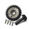 Carbon Steel Differential Ring Bevel Gear 29T & Pinion Gear 11T For Traxxas 1:10 E-Revo Brushless/Revo/Summit - 6Pc Set Black view 1