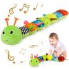 Sumobaby Infant Baby Musical Stuffed Animal Activity Soft Toys with Multi-Sensory Crinkle, Rattle and Textures, for Tummy Time Newborn 0-3-6-12 Months Boys, Girls, Caterpillar view 1