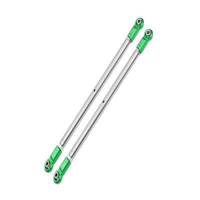 GPM For Losi 1/6 4WD Super Baja Rey 2.0 LOS05021 Upgrade Parts Stainless Steel Adjustable Rear Upper Chassis Link Tie Rods With Aluminum Ends - 2Pc Set Green