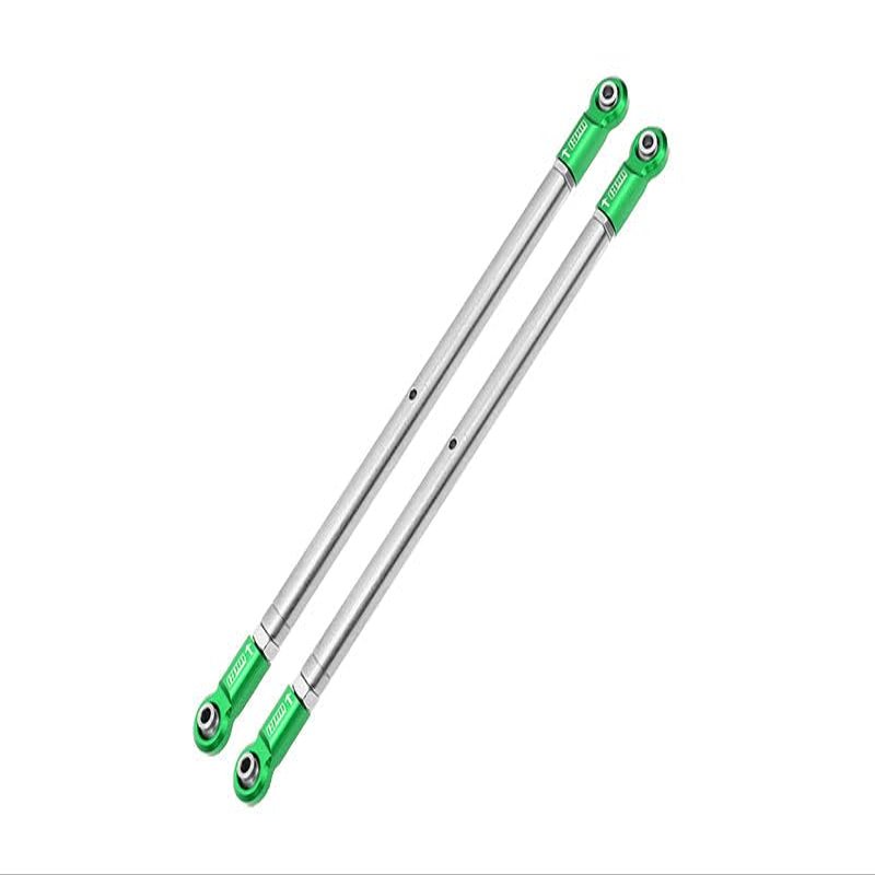 GPM For Losi 1/6 4WD Super Baja Rey 2.0 LOS05021 Upgrade Parts Stainless Steel Adjustable Rear Upper Chassis Link Tie Rods With Aluminum Ends - 2Pc Set Green