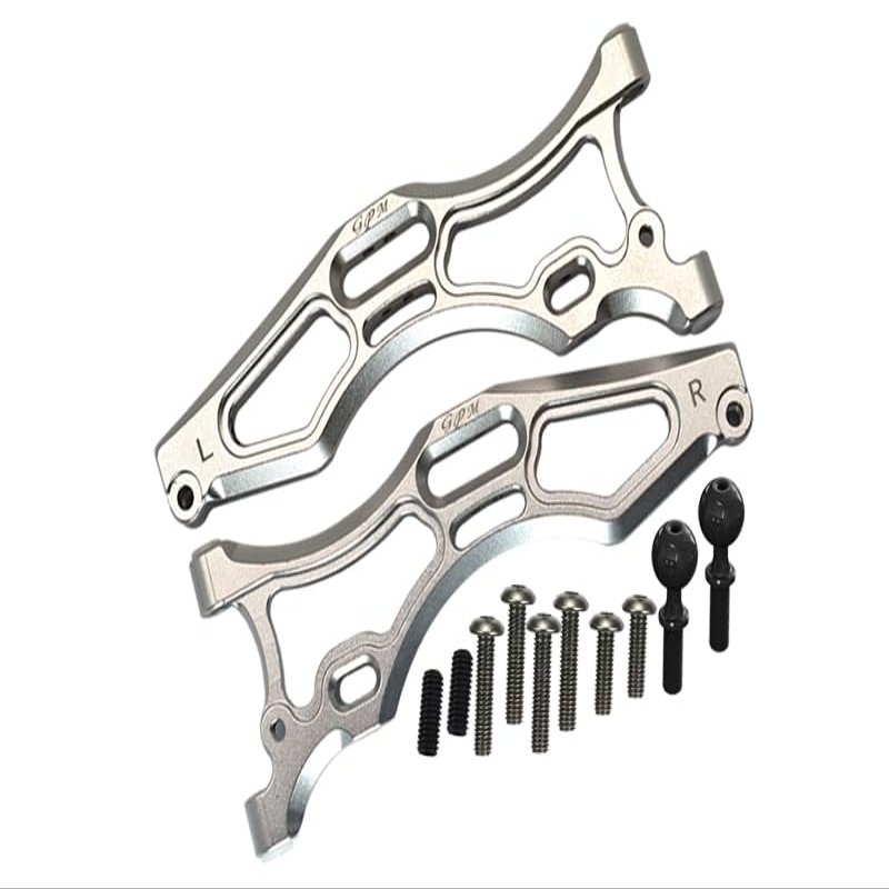 GPM For Arrma 1/7 FIRETEAM Tactical Unit 6S BLX ARA7618 Upgrade Parts Aluminum Front Lower Arms - 12Pc Set Silver