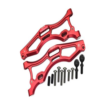 GPM For Arrma 1/7 FIRETEAM Tactical Unit 6S BLX ARA7618 Upgrade Parts Aluminum Front Lower Arms - 12Pc Set Red