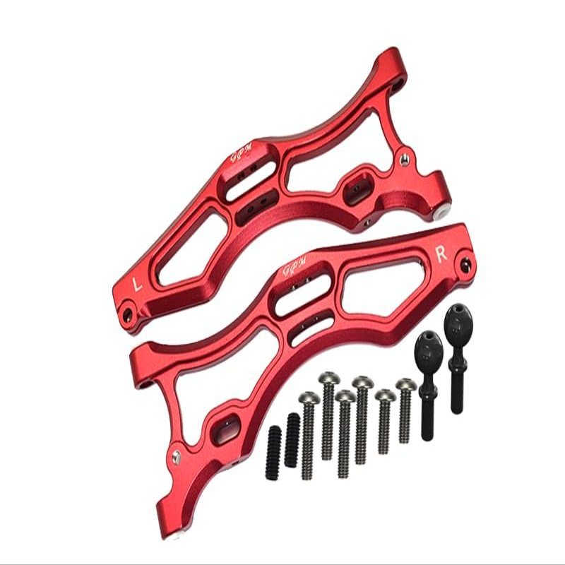 GPM For Arrma 1/7 FIRETEAM Tactical Unit 6S BLX ARA7618 Upgrade Parts Aluminum Front Lower Arms - 12Pc Set Red