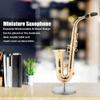 Tnfeeon Miniature Alto Saxophone, Mini Musical Instrument Saxophone with Stand and Case Simulate Instrument Miniature Dollhouse Model Ornament Collection view 4