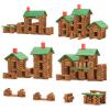 SainSmart Jr. 665 PCS Wooden Log Cabin Set Building House Toy for Toddlers, Classical STEM Construction Kit Compatible with Lincoln Logs for 3+ Kids view 1