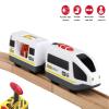 Wooden Train Set Accessories Battery Operated Locomotive Trains, Remote Control Train Vehicles for Wood Tracks, Powerful Engine Trains Cars Fits All Major Brands of Railway System view 3