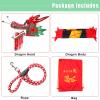 LXLF Garden Dragon Dance Fitness Throw Streamer, Silk Flowy Ribbon Spinning & Shaking Poi (Dragon & Phoenix Pattern), Arms Exercise (Color : Red, Size : 10m/33ft) view 4