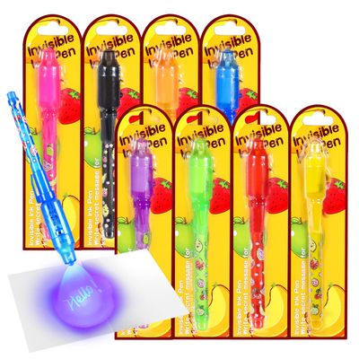 TAFULOR Invisible Ink Pen for Kids, Birthday Party Favors for Girls Boys, Spy Pens with UV Light Secret Message Magic Markers, Goody Bag Stuffers Toys for 4-12 Year Old Girls Boys Gift (8PCS)
