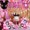 185 Pcs Pink 1st Birthday Party Decorations, Girls Onederful Balloons Arch Garland Kit, Pink Cartoon Onederful Backdrop, TableCloth, Tableware for Girl's First Birtdhay Party Supplies view 2