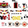 215 Pcs Red 1st Birthday Party Decorations, Boys Onederful Balloons Arch Garland Kit, Red Cartoon Onederful Backdrop, TableCloth, Tableware for Boy's First Birtdhay Party Supplies view 2