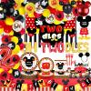 214 Pcs Oh Twodles Birthday Party Decorations, Oh Twodles Balloons Arch Garland Kit, Boys Two Backdrop, TableCloth, Tableware for Red Boys 2nd Birtdhay Party Supplies view 1