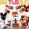 214 Pcs Oh Twodles Birthday Party Decorations, Oh Twodles Balloons Arch Garland Kit, Boys Two Backdrop, TableCloth, Tableware for Red Boys 2nd Birtdhay Party Supplies view 2