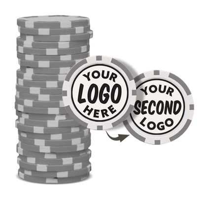 Clip Wipes Custom Poker Chips (50 Pack) | Personalized Monogram Logo Poker Chips - Your Custom Logo (Gray-25)
