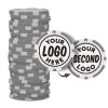 Clip Wipes Custom Poker Chips (50 Pack) | Personalized Monogram Logo Poker Chips - Your Custom Logo (Gray-25) view 1