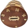 Zifron Wood Store Handmade Wooden Chess Print Money Bank ///Round Shape Money Bank//Coin Storage Box for Kids view 1