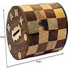 Zifron Wood Store Handmade Wooden Chess Print Money Bank ///Round Shape Money Bank//Coin Storage Box for Kids view 2