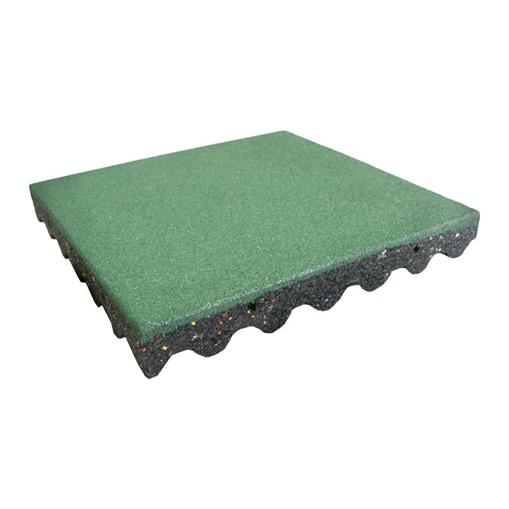 Rubber-Cal "Eco-Safety" Interlocking Playground Tiles - 2.50 x 19.5 x 19.5 Inch - 8 Pack - 21.1 Square Feet Coverage - Green