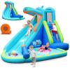 HONEY JOY Inflatable Water Slide, Hippo Theme Blow Up Water Park Bounce House for Backyard, Climbing Wall & Slide, Indoor Outdoor Waterslides Inflatables for Kids and Adults(with 750w Blower) view 1