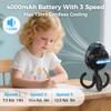 2025 Upgarded 4000mAh Misting Baby Stroller Fan, Rechargeable Battery Operated,Max 15Hrs Cooling,50ml Portable Water Sprayer Misting Fan with Flexible Tripod Clip on Car Seat Crib Treadmill Bunk Bed view 3