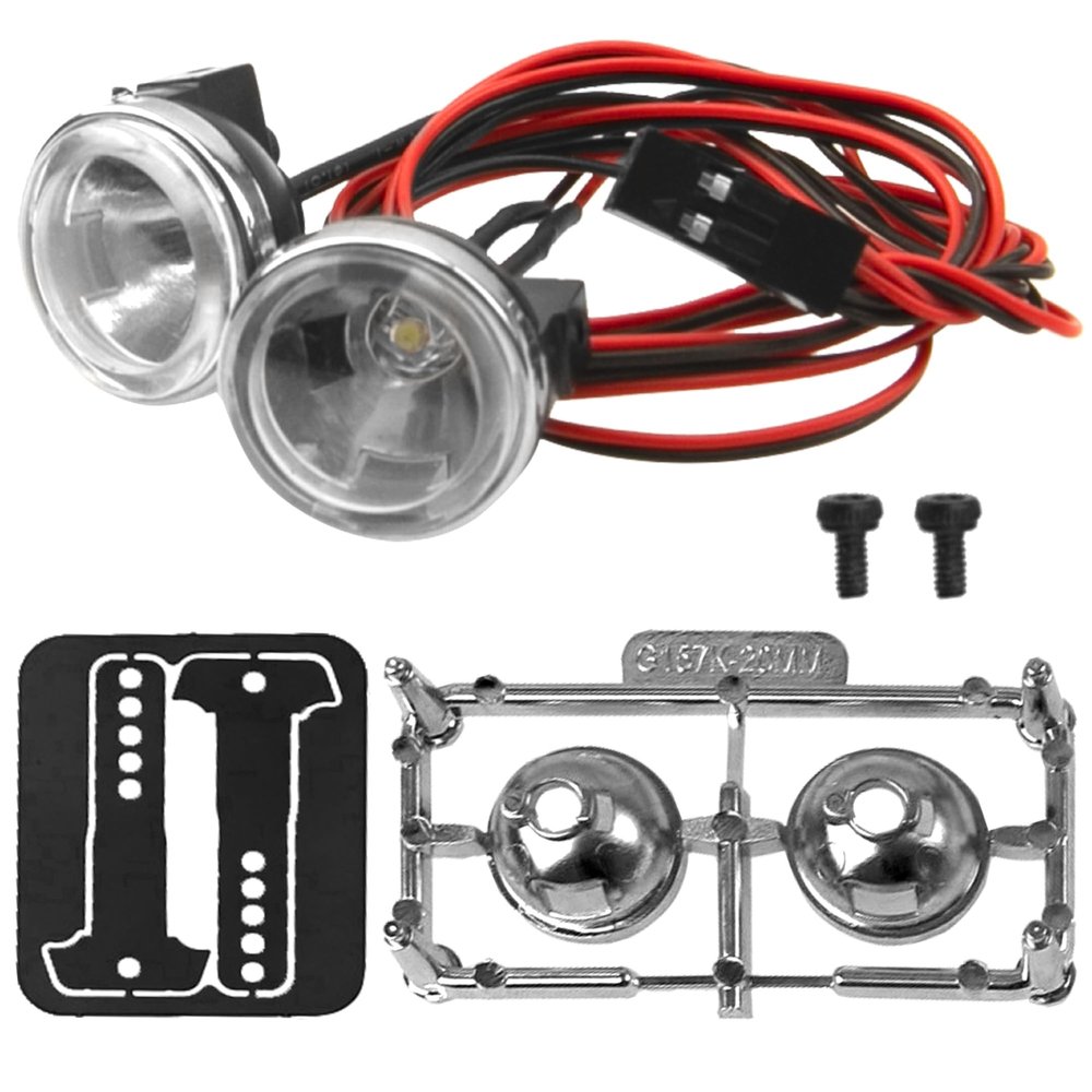 HIRCQOO 1/10 RC Car RC Car LED Light Headlights Spotlight Compatible with Traxxas TRX-4 TRX-6 Axial SCX10 90046 AXI03007 Redcat Gen8 1/10 RC Crawler Car Truck (18MM B)