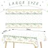 3 Pieces Sage Greenery Oh Baby Tablecloths for Baby Shower Party Decorations Plastic Disposable Gold Foil Eucalyptus Leaf Table Covers for Rectangle Tables Sage Boho Woodland Neutral Party Supplies view 2