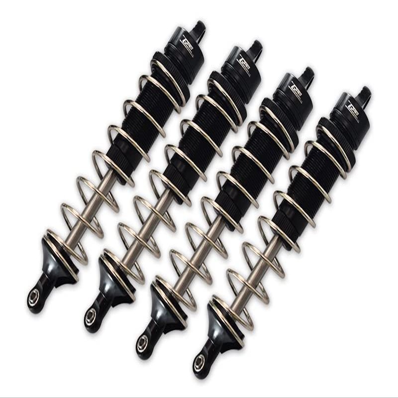 4PC Full Set Aluminum Front/Rear Adjustable Dampers 130mm TEAM CORALLY 1/10 SKETER XL4S Brushless Moster Truck C-00191 RC Cars by GPM (black)