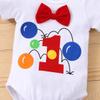 Baby Boys First 1st Birthday Cake Smash Outfit Diaper Cover + Suspenders + Bowtie + Headband for Photo Props Red 9-12 Months view 4
